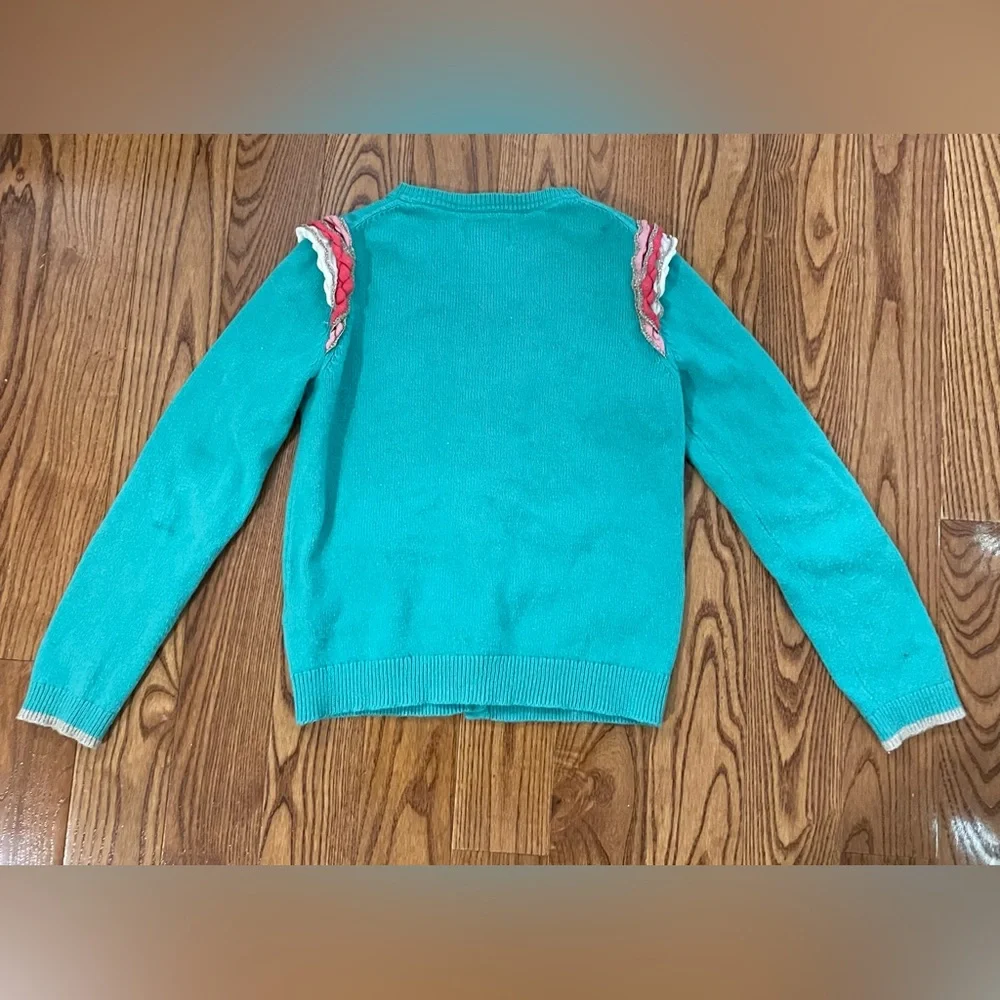 Mini Boden Green Bird Cardigan Sweater Size 9/10 - Picture 2 of 6
